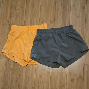 Orange and Olive Green Running Shorts Set Xs